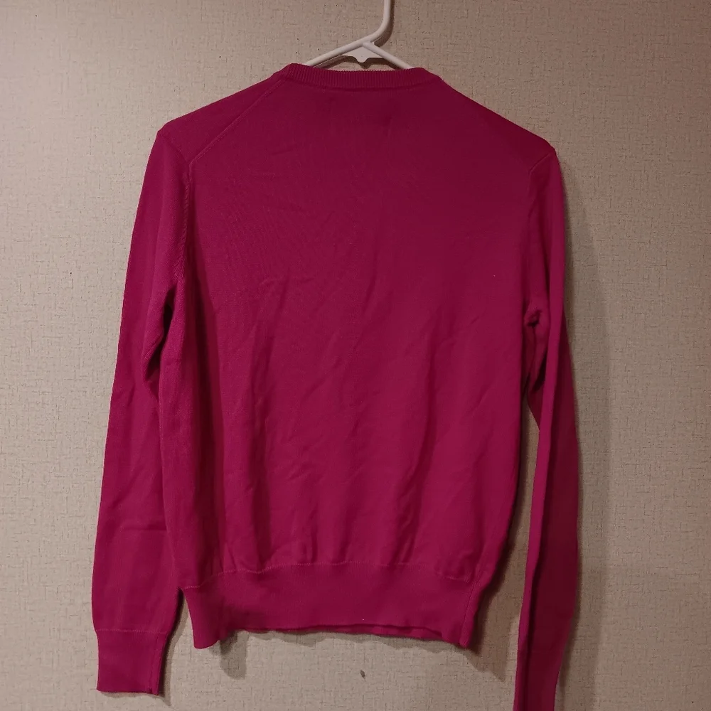 Lingua Franca  Bright Pink 'Kendall' Embroidered Crewneck Sz Xs - Picture 5 of 5